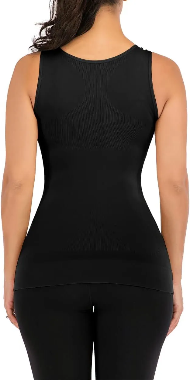Women's Shapewear Camisoles With Built in Bra Tummy Control Padded Bra Seamless Compression Tank Tops