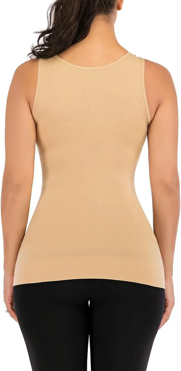 Women's Shapewear Camisoles With Built in Bra Tummy Control Padded Bra Seamless Compression Tank Tops