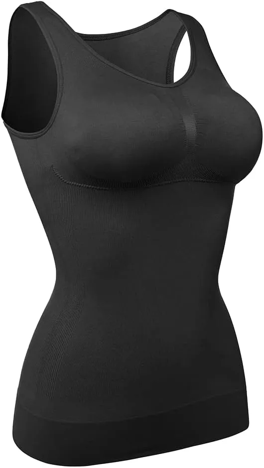 Women's Shapewear Camisoles With Built in Bra Tummy Control Padded Bra Seamless Compression Tank Tops