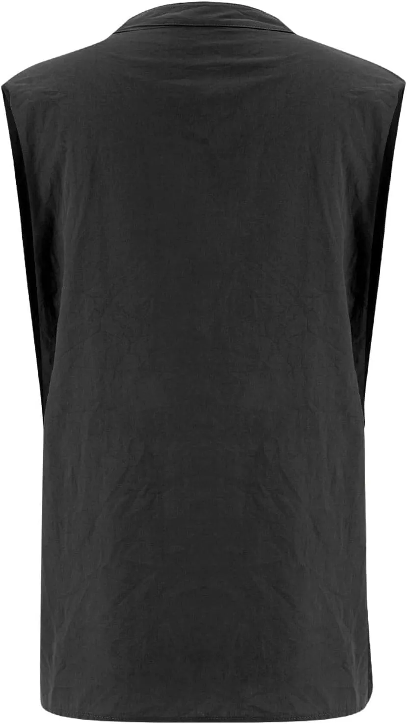 Womens Sleeveless Button Down Shirts Cotton Linen V Neck Blouses Solid Color Casual Work Tank Tops Plus Size Tunics