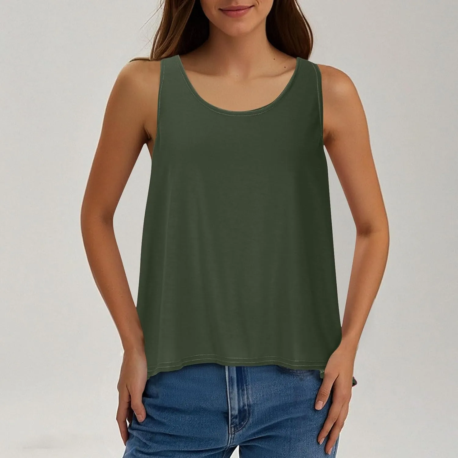 Womens Sleeveless Workout Shirts Sexy Open Back Activewear Athletic Clothes Round Neck Sports Yoga Tank Tops