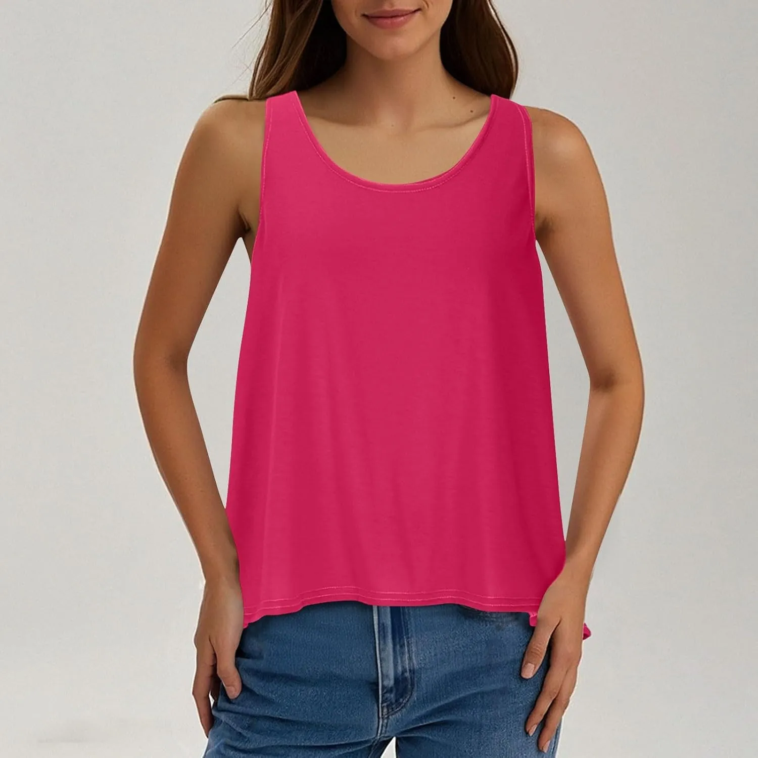 Womens Sleeveless Workout Shirts Sexy Open Back Activewear Athletic Clothes Round Neck Sports Yoga Tank Tops