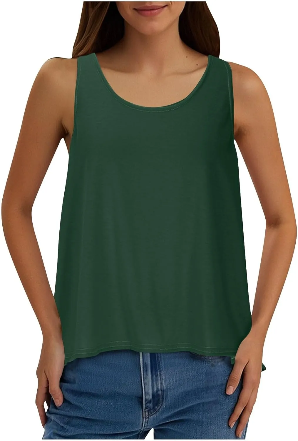 Womens Sleeveless Workout Shirts Sexy Open Back Activewear Athletic Clothes Round Neck Sports Yoga Tank Tops