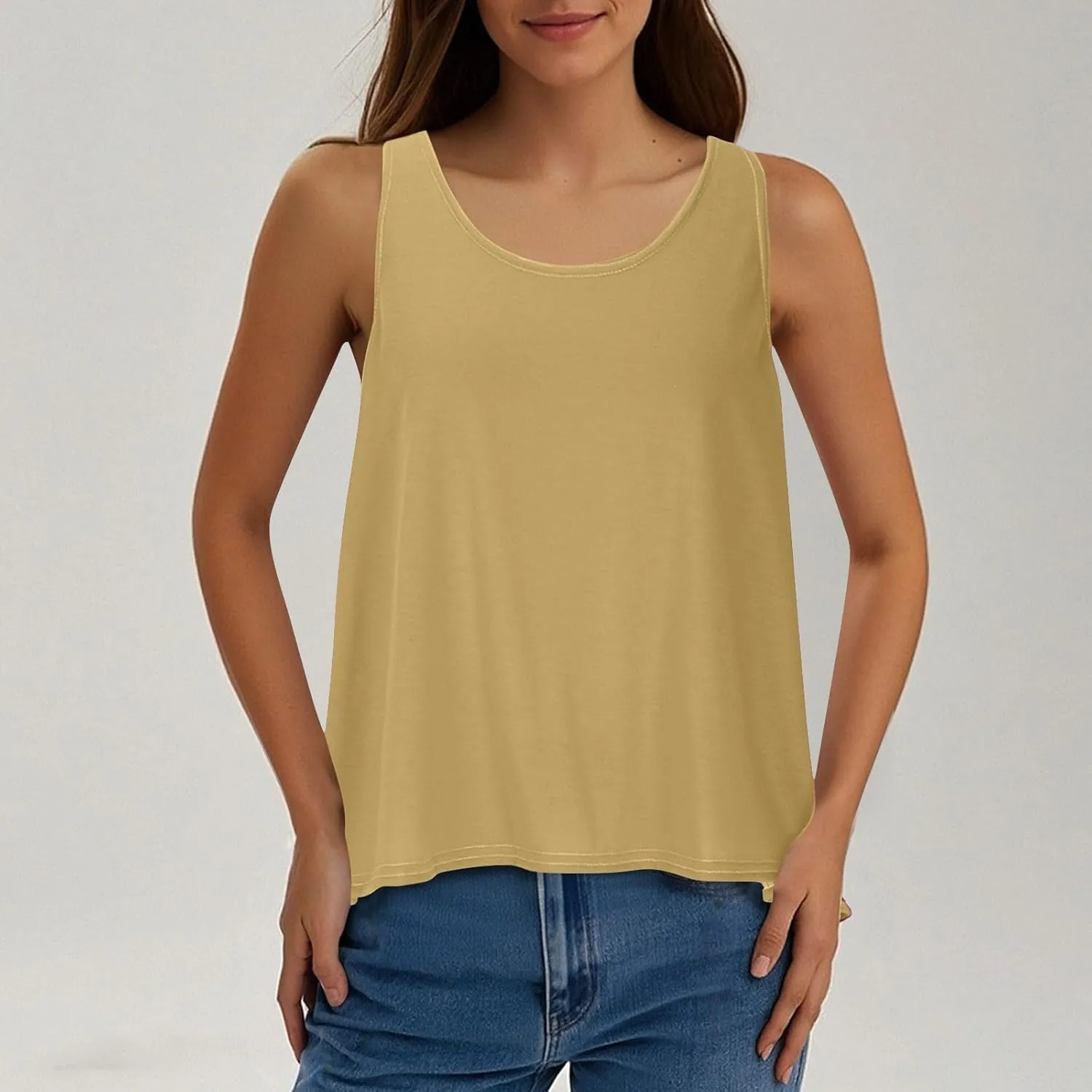 Womens Sleeveless Workout Shirts Sexy Open Back Activewear Athletic Clothes Round Neck Sports Yoga Tank Tops