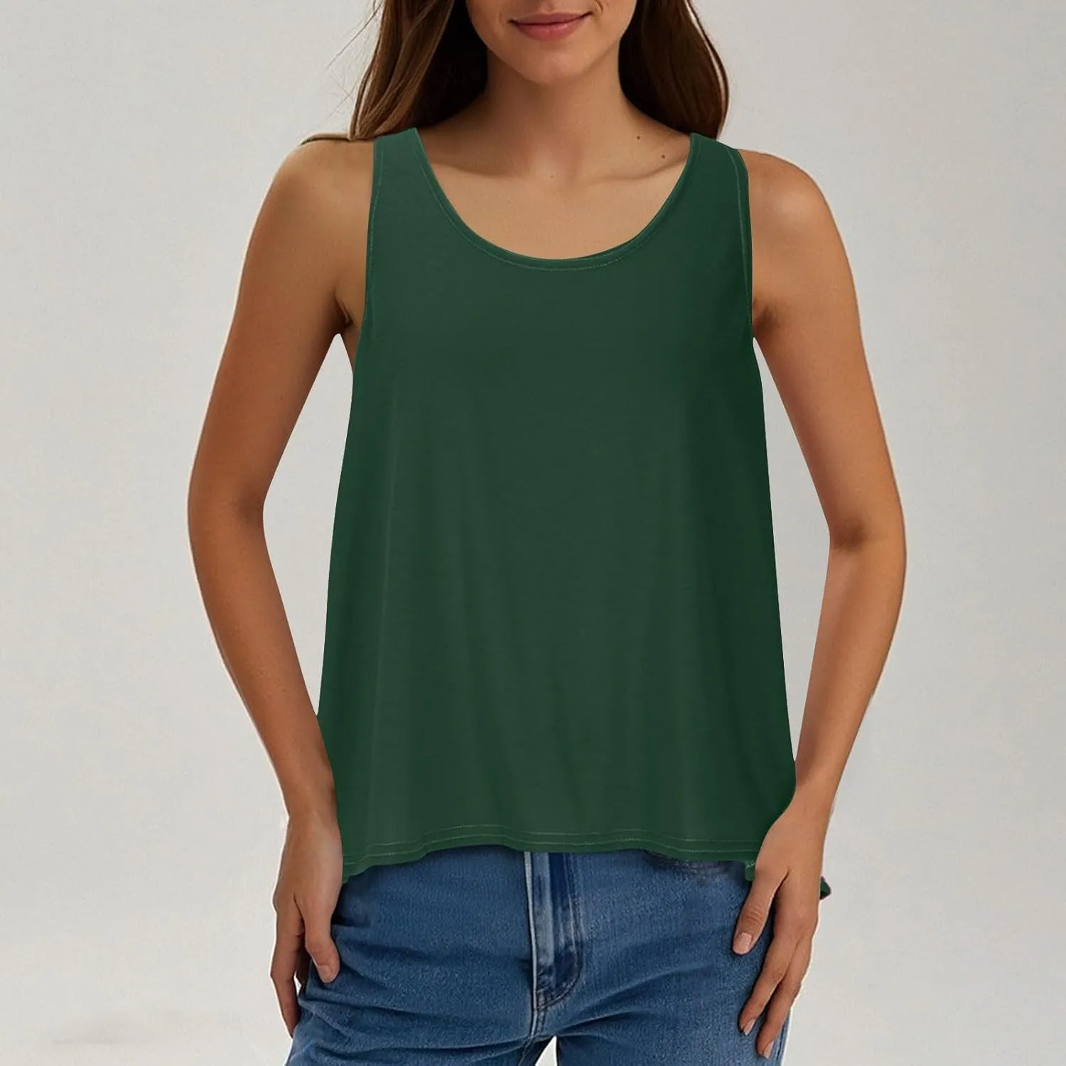 Womens Sleeveless Workout Shirts Sexy Open Back Activewear Athletic Clothes Round Neck Sports Yoga Tank Tops