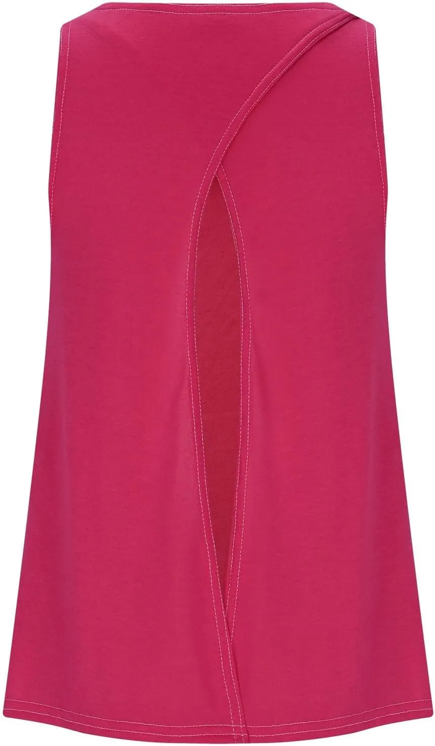 Womens Sleeveless Workout Shirts Sexy Open Back Activewear Athletic Clothes Round Neck Sports Yoga Tank Tops