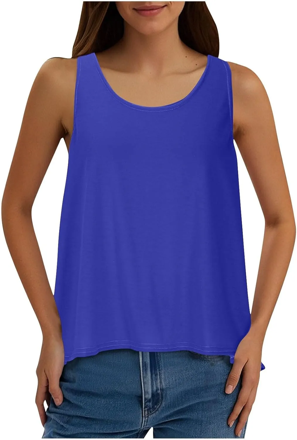 Womens Sleeveless Workout Shirts Sexy Open Back Activewear Athletic Clothes Round Neck Sports Yoga Tank Tops