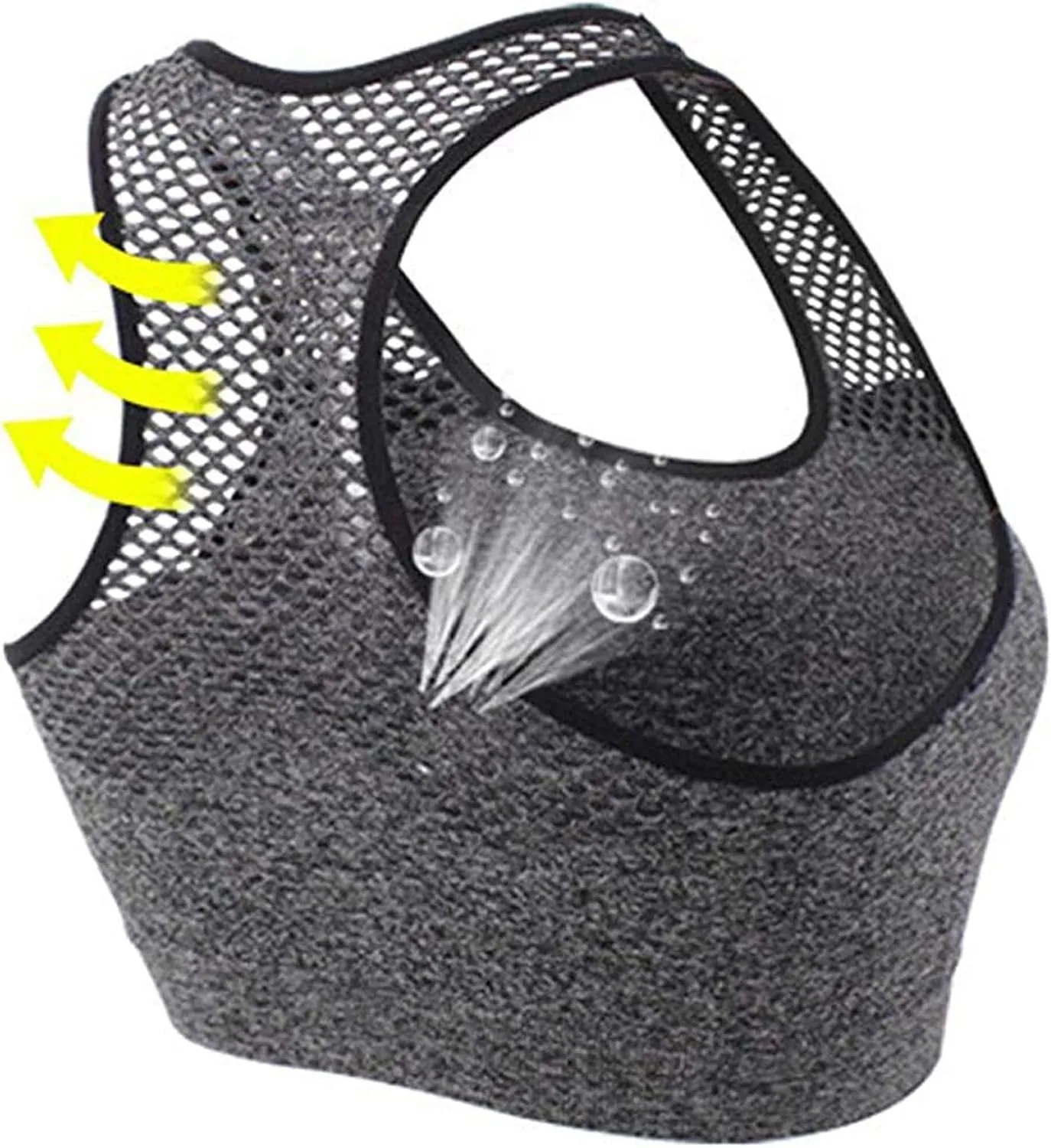 Womens Sports Bras High Support Mesh Quick Dry Running Tank with Built in Bra Non Steel Ring Sports Gym Underwear