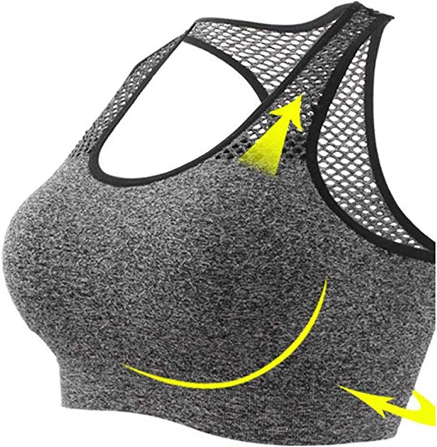 Womens Sports Bras High Support Mesh Quick Dry Running Tank with Built in Bra Non Steel Ring Sports Gym Underwear