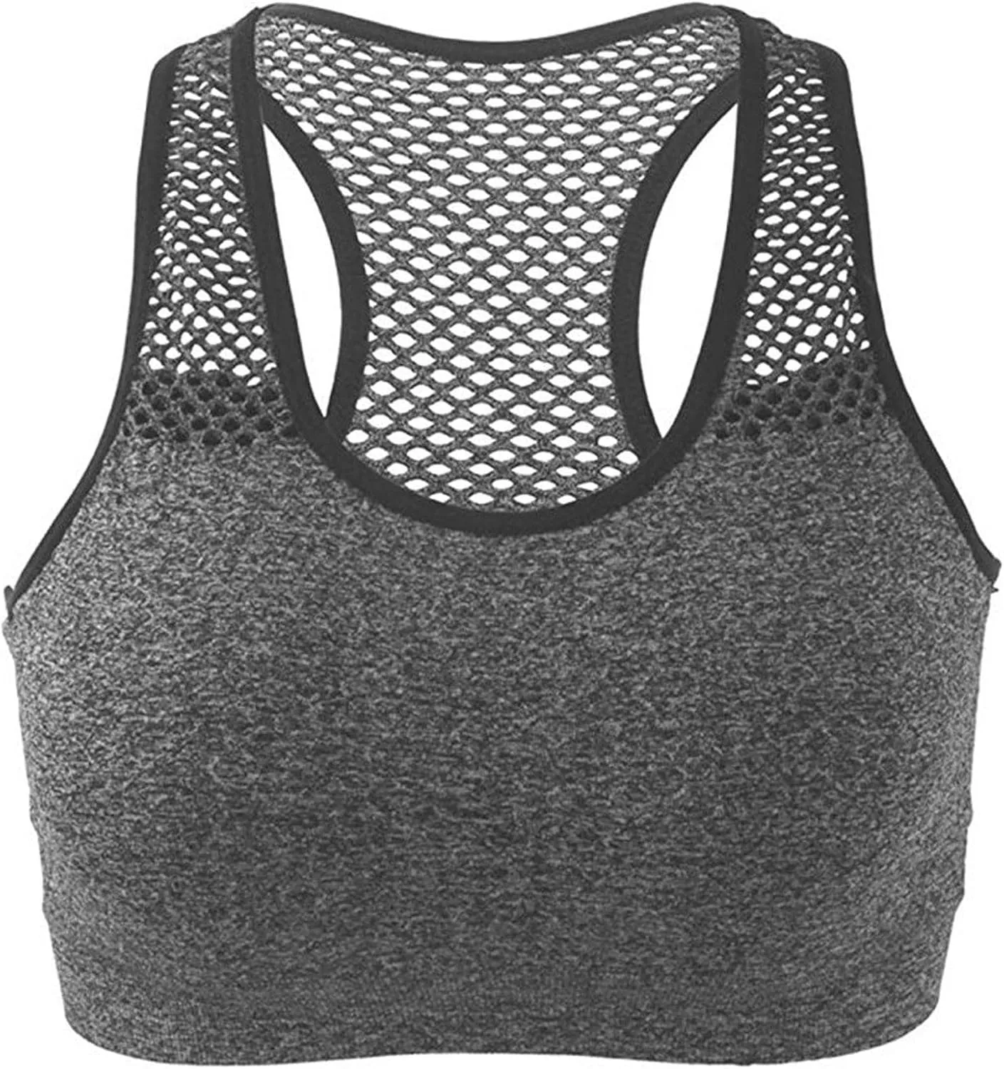 Womens Sports Bras High Support Mesh Quick Dry Running Tank with Built in Bra Non Steel Ring Sports Gym Underwear