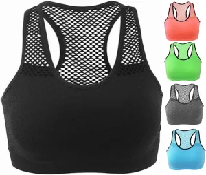 Womens Sports Bras High Support Mesh Quick Dry Running Tank with Built in Bra Non Steel Ring Sports Gym Underwear