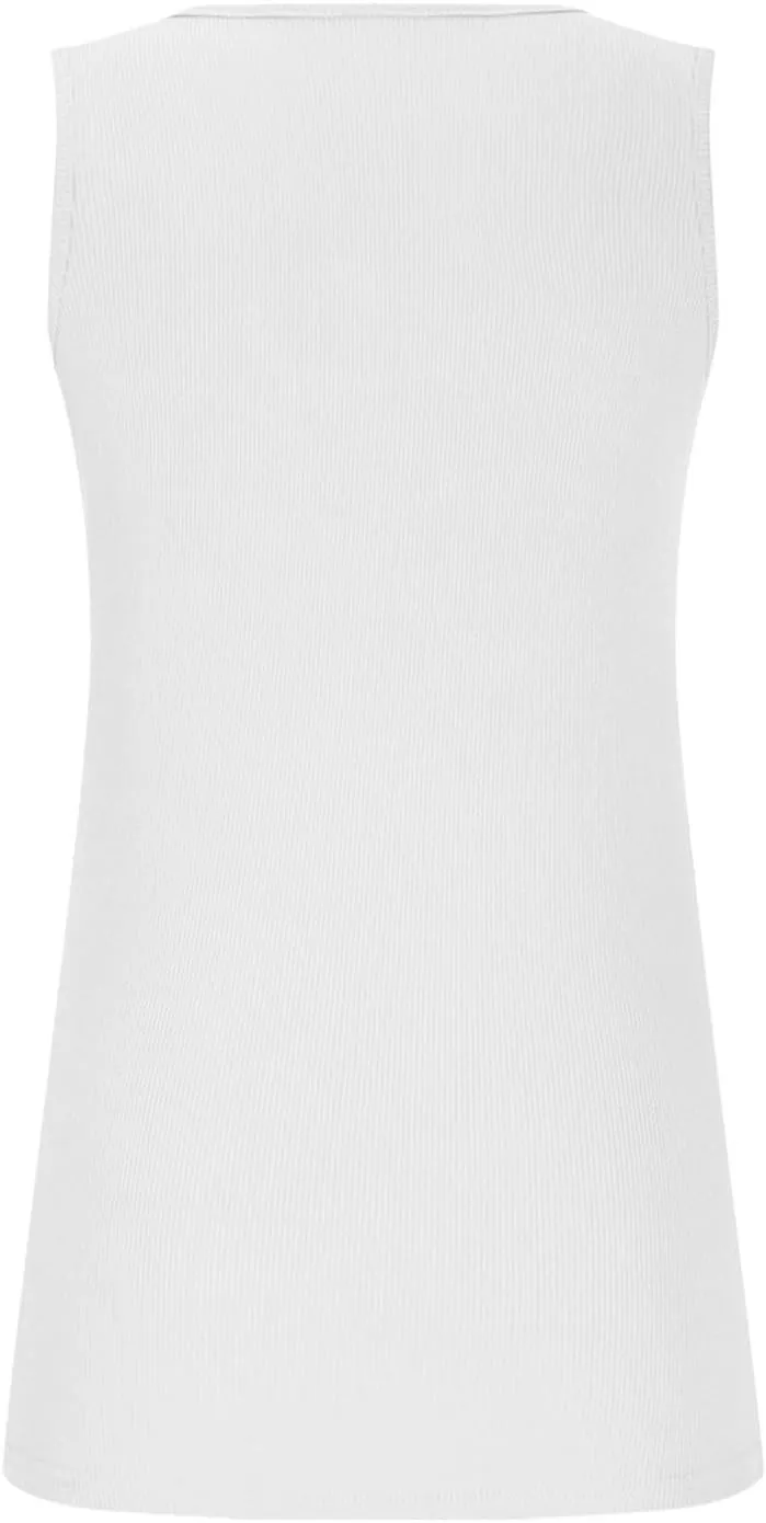 Womens Summer Cutout Tank Tops Ribbed Knit Sleeveless Shirts Slim Fitted Tanks Y2K Sexy Basic Tee Shirt Outfits