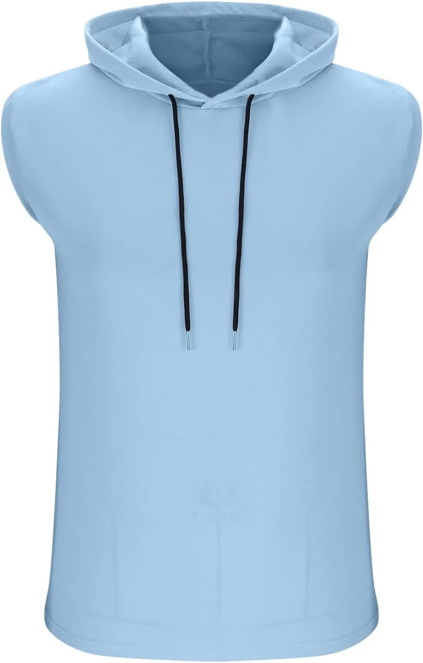 Women's Summer Sleeveless Hooded Tank Top Casual Basic T-Shirt Athletic Workout Activewear Crop Tank Top