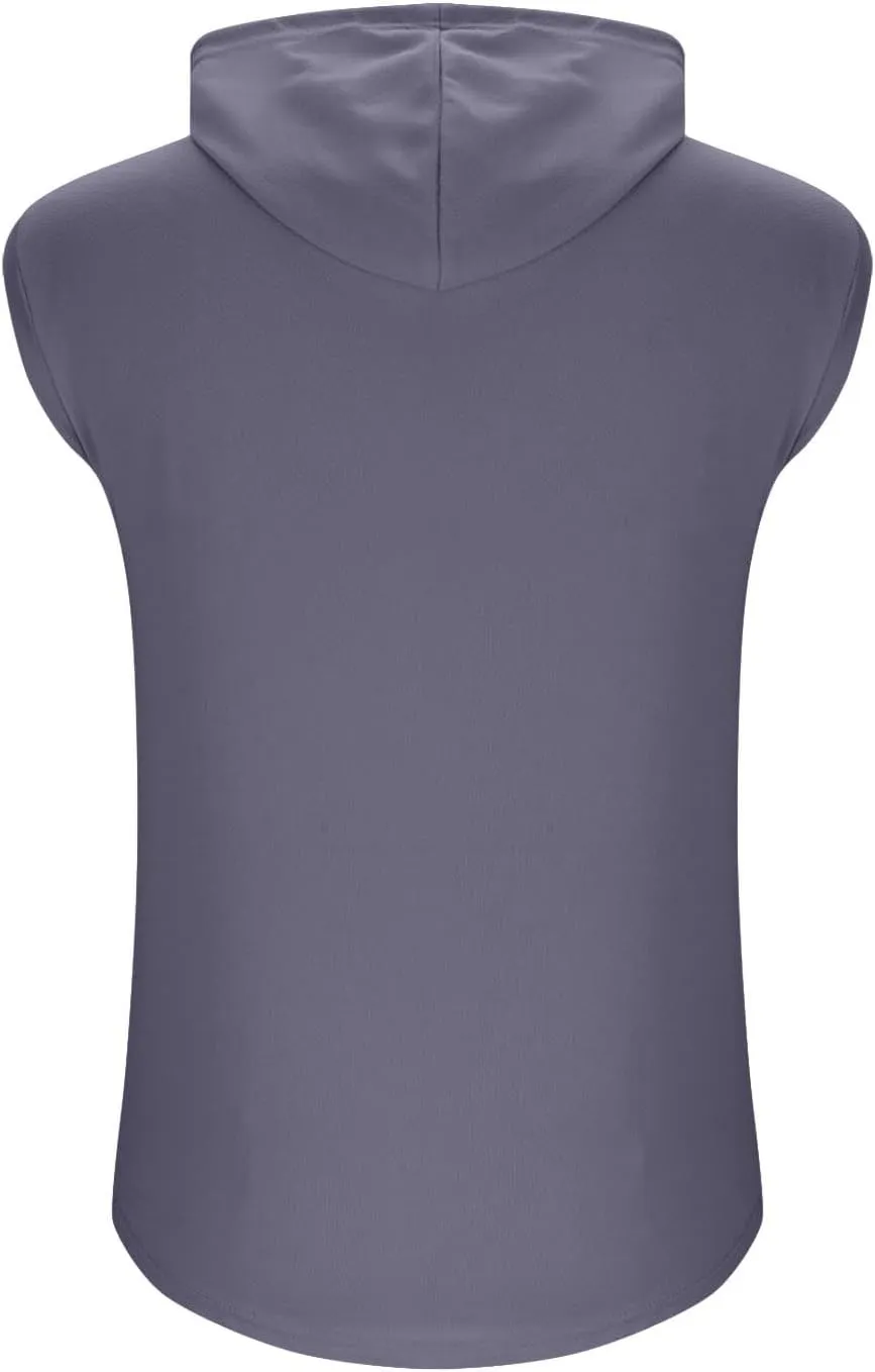 Women's Summer Sleeveless Hooded Tank Top Casual Basic T-Shirt Athletic Workout Activewear Crop Tank Top
