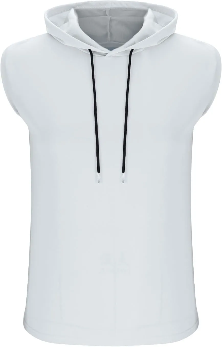 Women's Summer Sleeveless Hooded Tank Top Casual Basic T-Shirt Athletic Workout Activewear Crop Tank Top