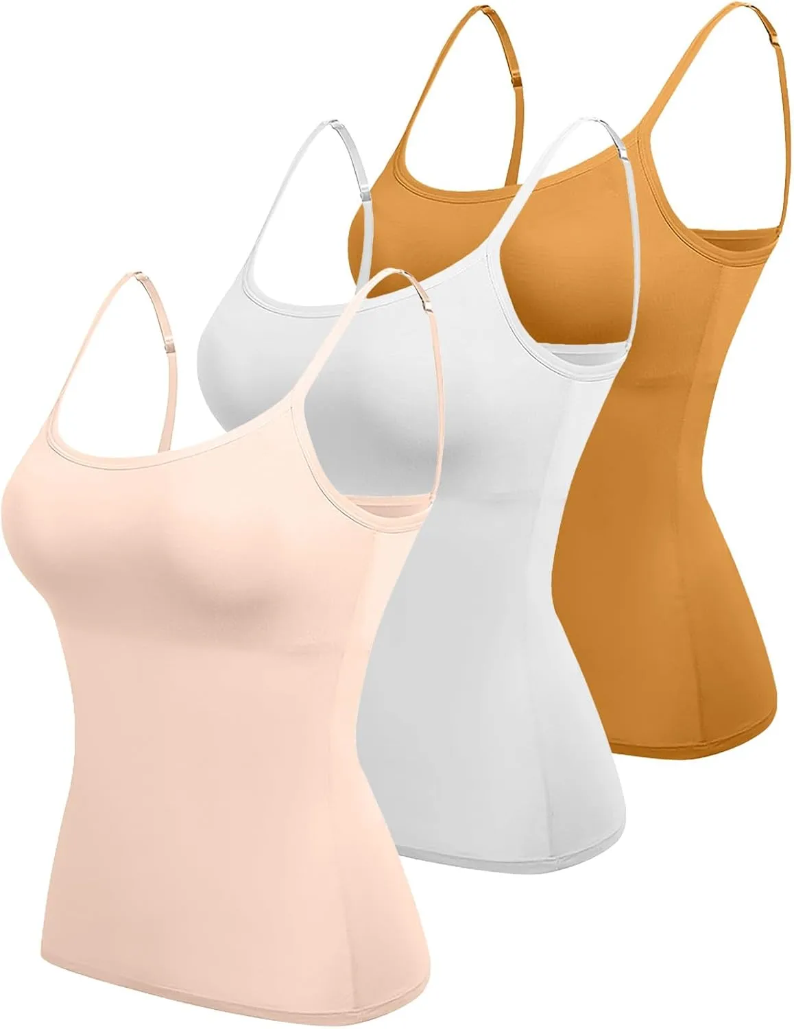 Womens Tank Top with Built in Bra Tank Tops for Women with Shelf Bra Cotton Wide Strap Camisole Yoga Cami Shirts