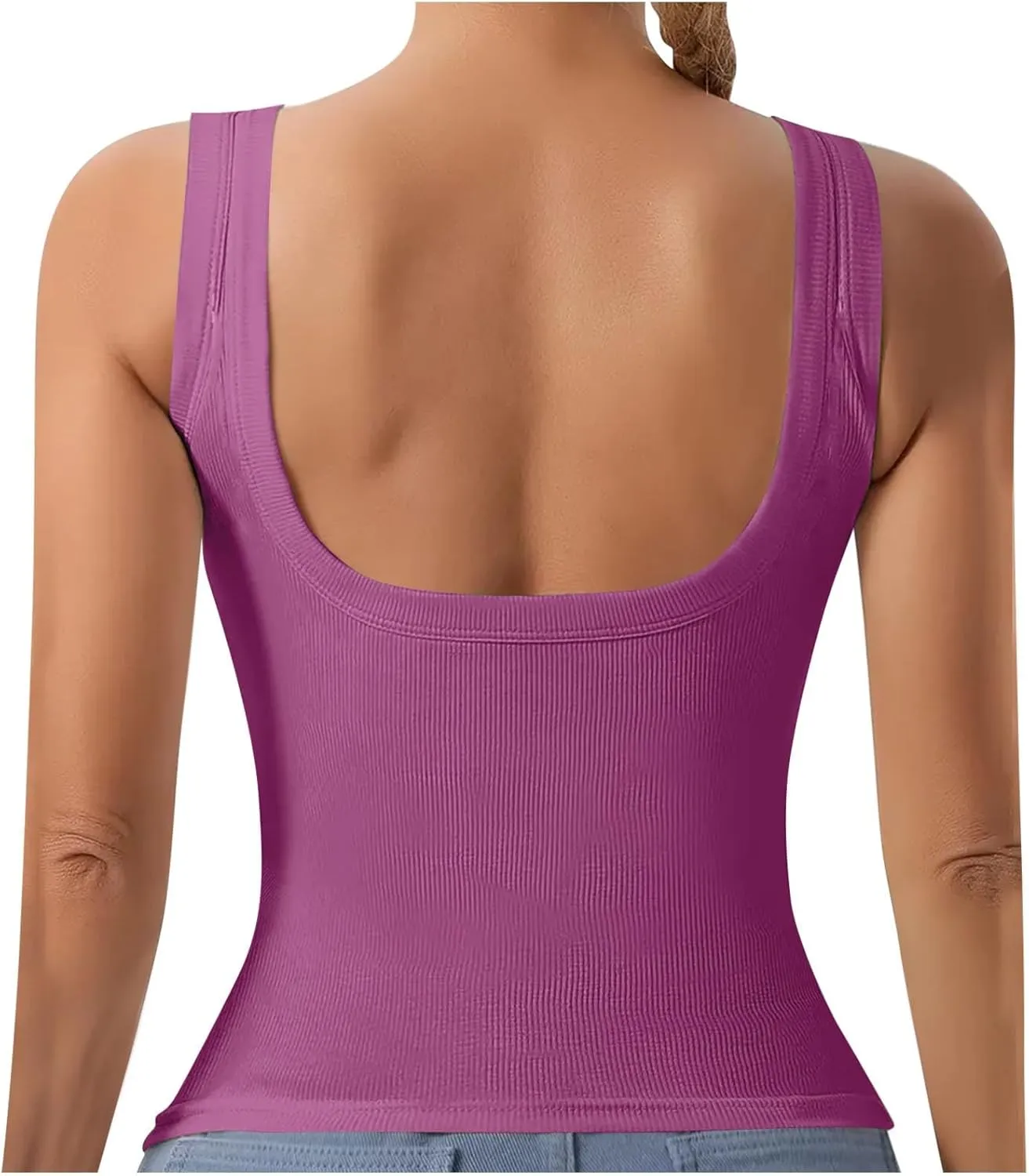 Womens Tank Tops Summer Sleeveless High Neck Ribbed Knit Slim Fitted Blouse Side Ruched Basic Tees Shirts Tank Top