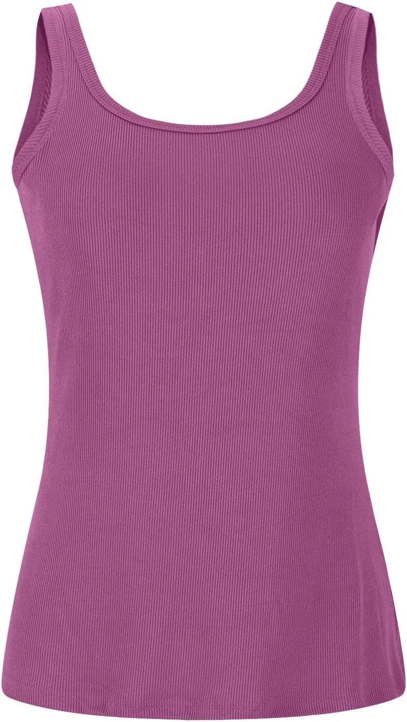Womens Tank Tops Summer Sleeveless High Neck Ribbed Knit Slim Fitted Blouse Side Ruched Basic Tees Shirts Tank Top