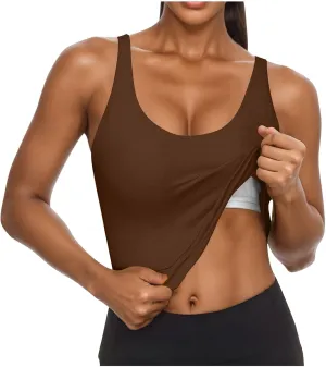 Womens Tank Tops with Built in Bra 2025 Summer Casual Sleeveless Padded Camisole Workout Yoga Basic Cami Undershirt