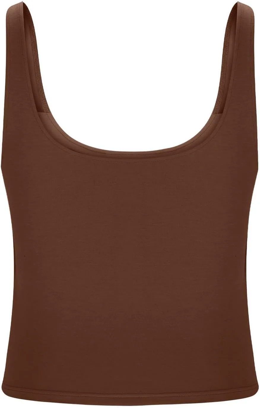 Womens Tank Tops with Built in Bra 2025 Summer Casual Sleeveless Padded Camisole Workout Yoga Basic Cami Undershirt