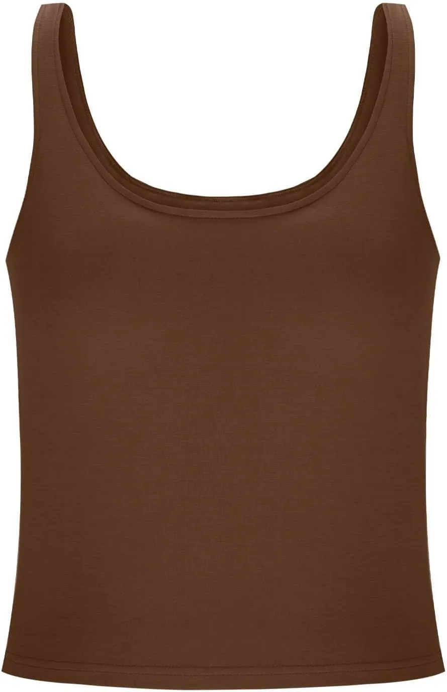 Womens Tank Tops with Built in Bra 2025 Summer Casual Sleeveless Padded Camisole Workout Yoga Basic Cami Undershirt