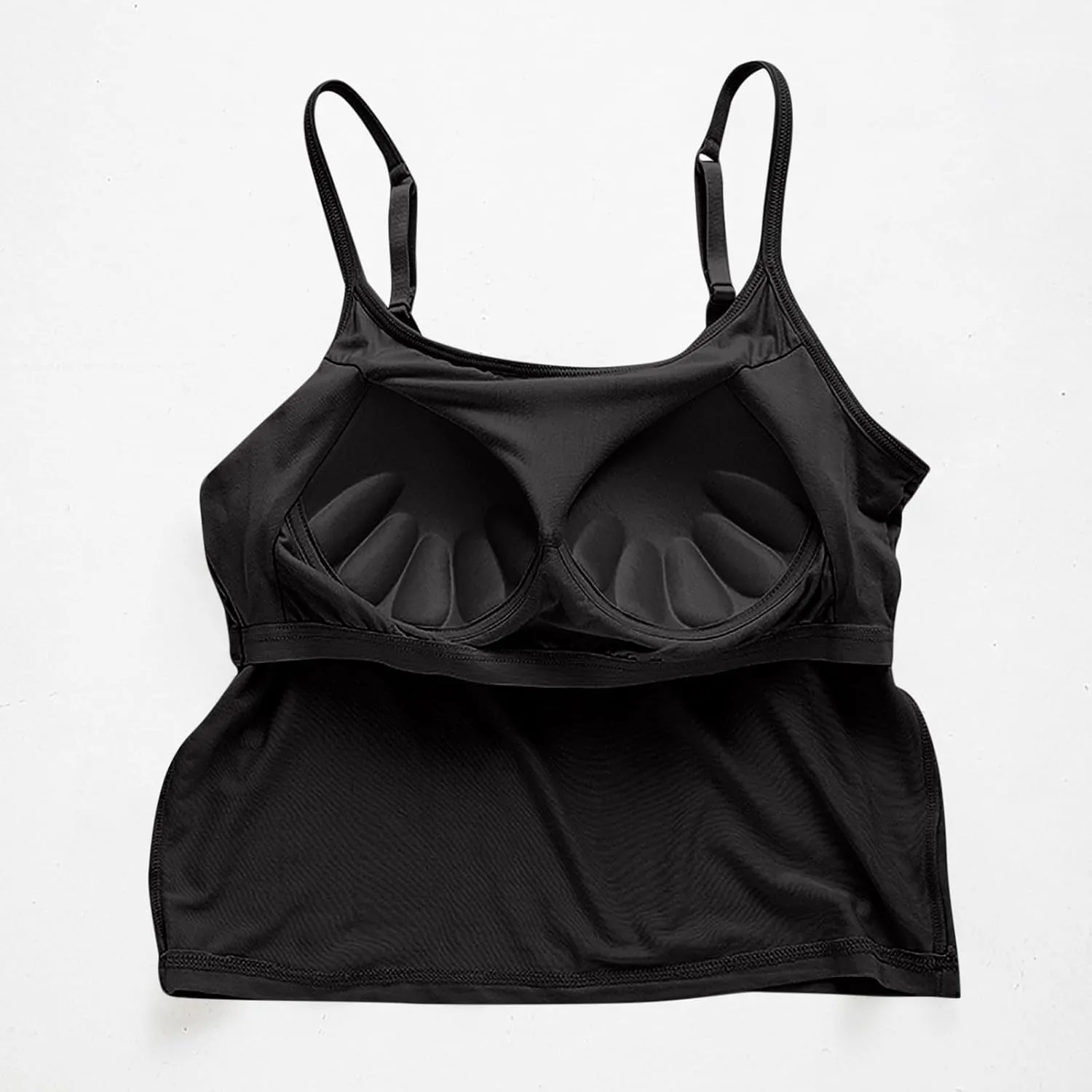 Women's Trendy Solid Color Cropped Tank Top with Built-in Padded Shelf Bra Comfy Versatile Undershirts Yoga Activewear