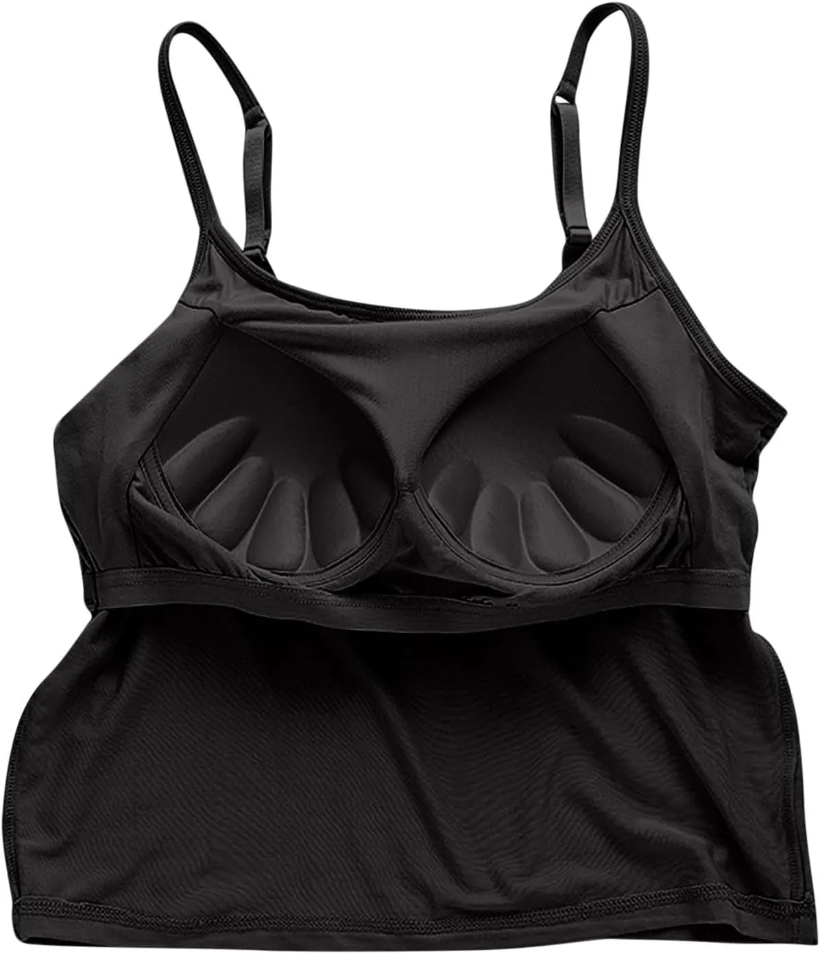 Women's Trendy Solid Color Cropped Tank Top with Built-in Padded Shelf Bra Comfy Versatile Undershirts Yoga Activewear