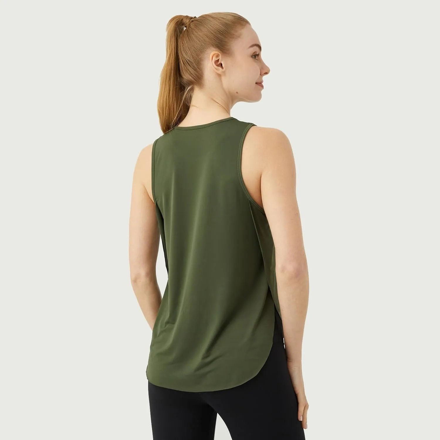 Women's Workout Tops Sleeveless Athletic Tops Solid Color Running Tank Top for Sports Exercise