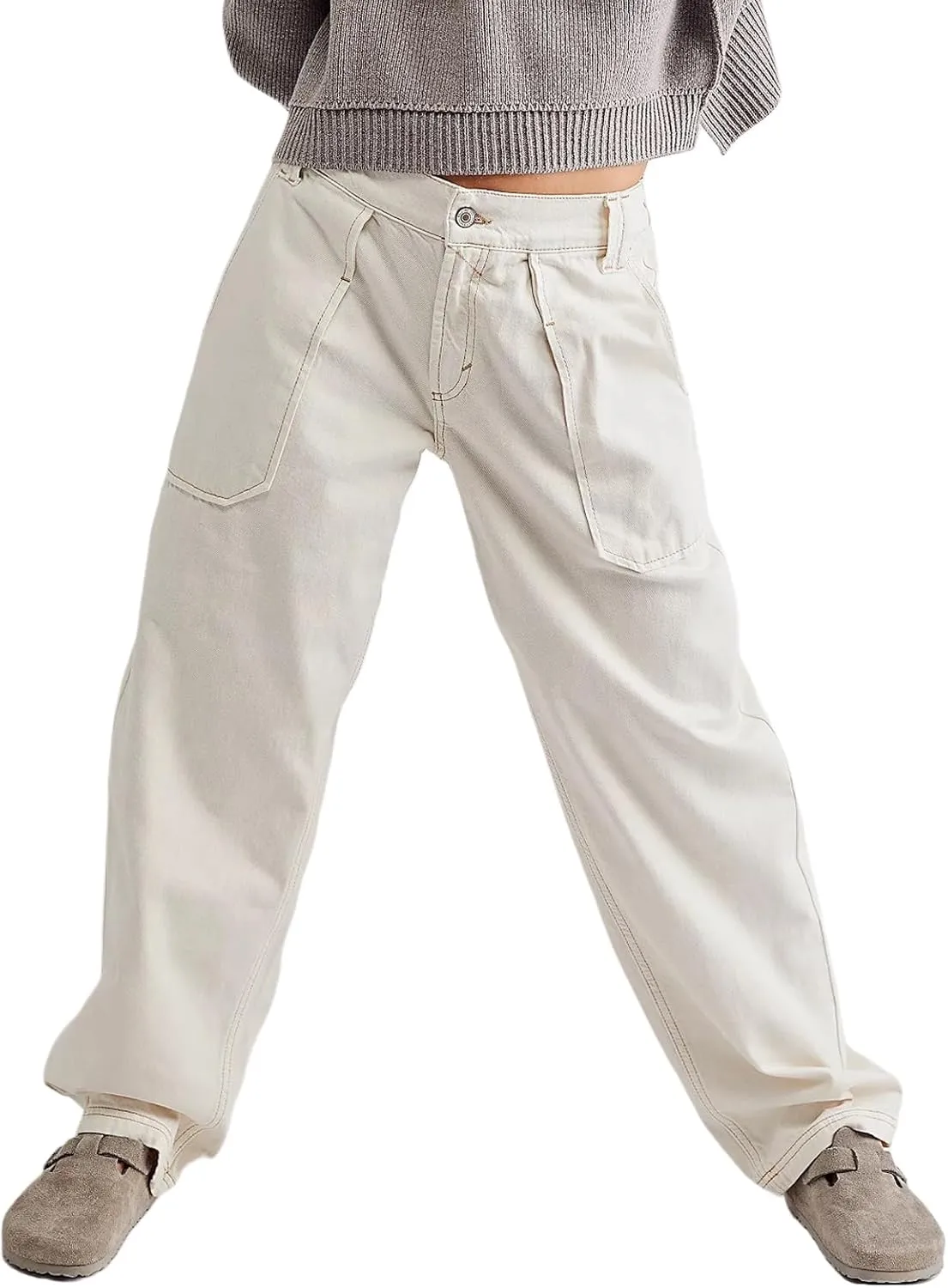 Y2k Baggy Jeans for Women Low Waist Wide Leg Denim Jeans Casual Cargo Pants Harajuku Pockets Trousers Streetwear