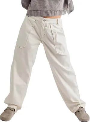 Y2k Baggy Jeans for Women Low Waist Wide Leg Denim Jeans Casual Cargo Pants Harajuku Pockets Trousers Streetwear