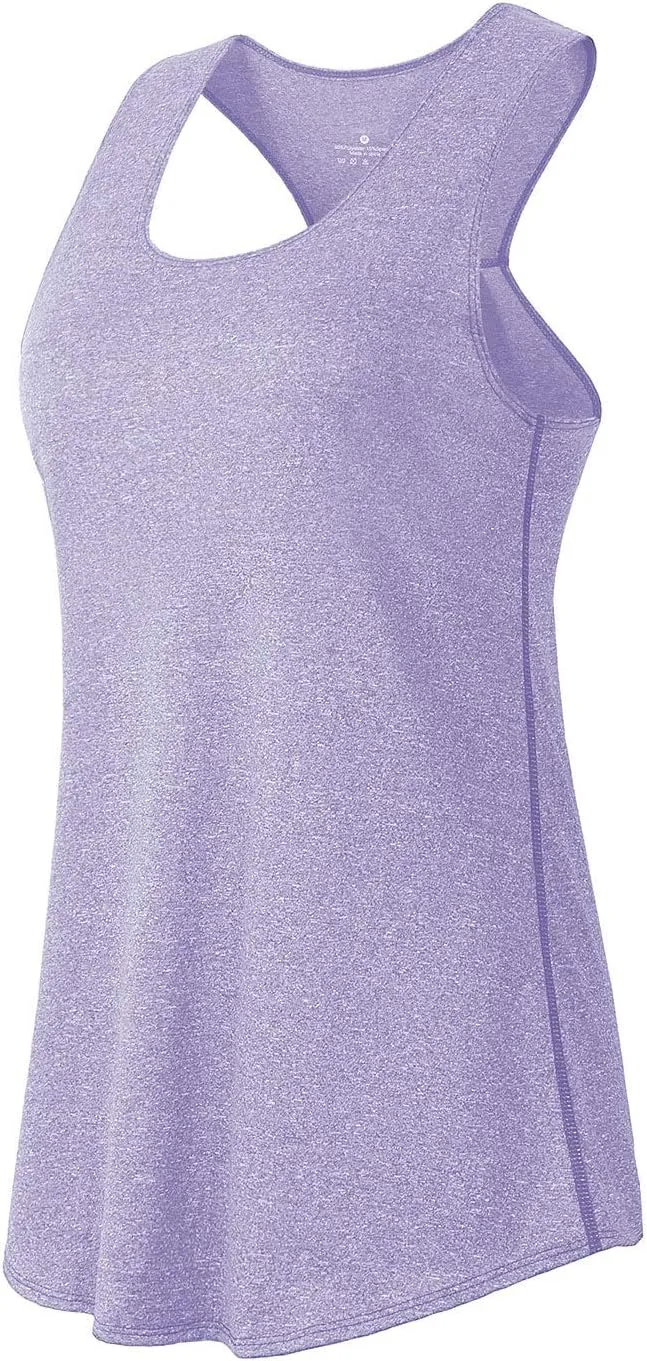 YAKER Athletic Yoga Tops for Women Racerback Running Tank Top Gym Exercise Shirts