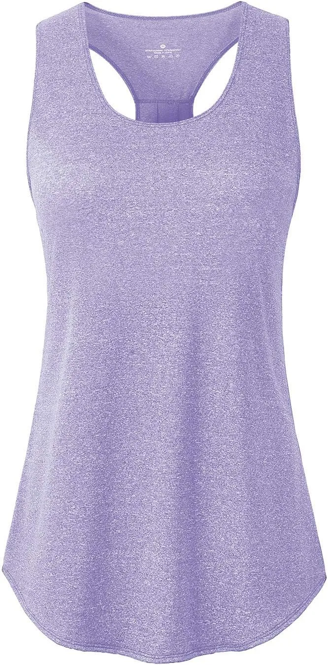 YAKER Athletic Yoga Tops for Women Racerback Running Tank Top Gym Exercise Shirts