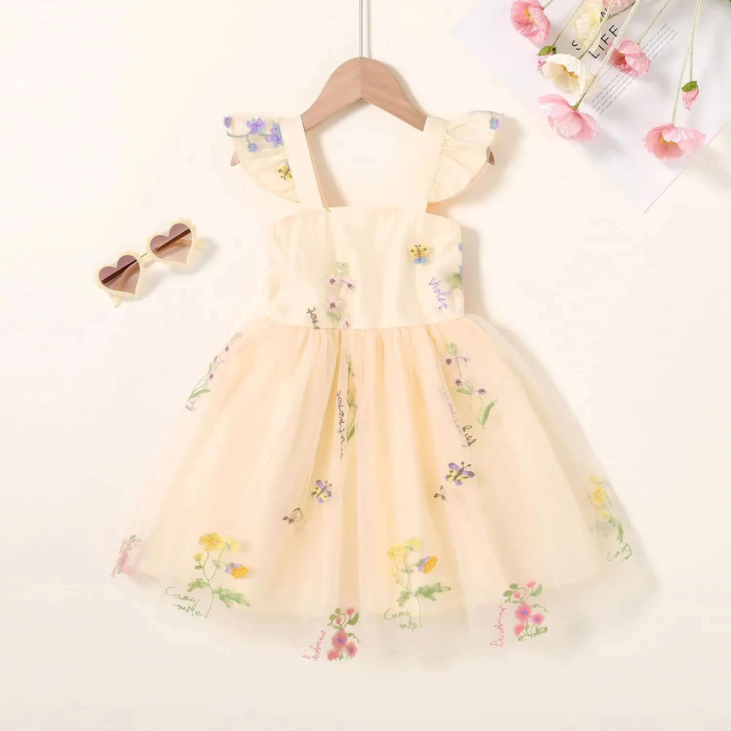 YOUNGER TREE Toddler Girl Tutu Dress Tulle Summer Dresses Party Princess Sundress for 1-6Y