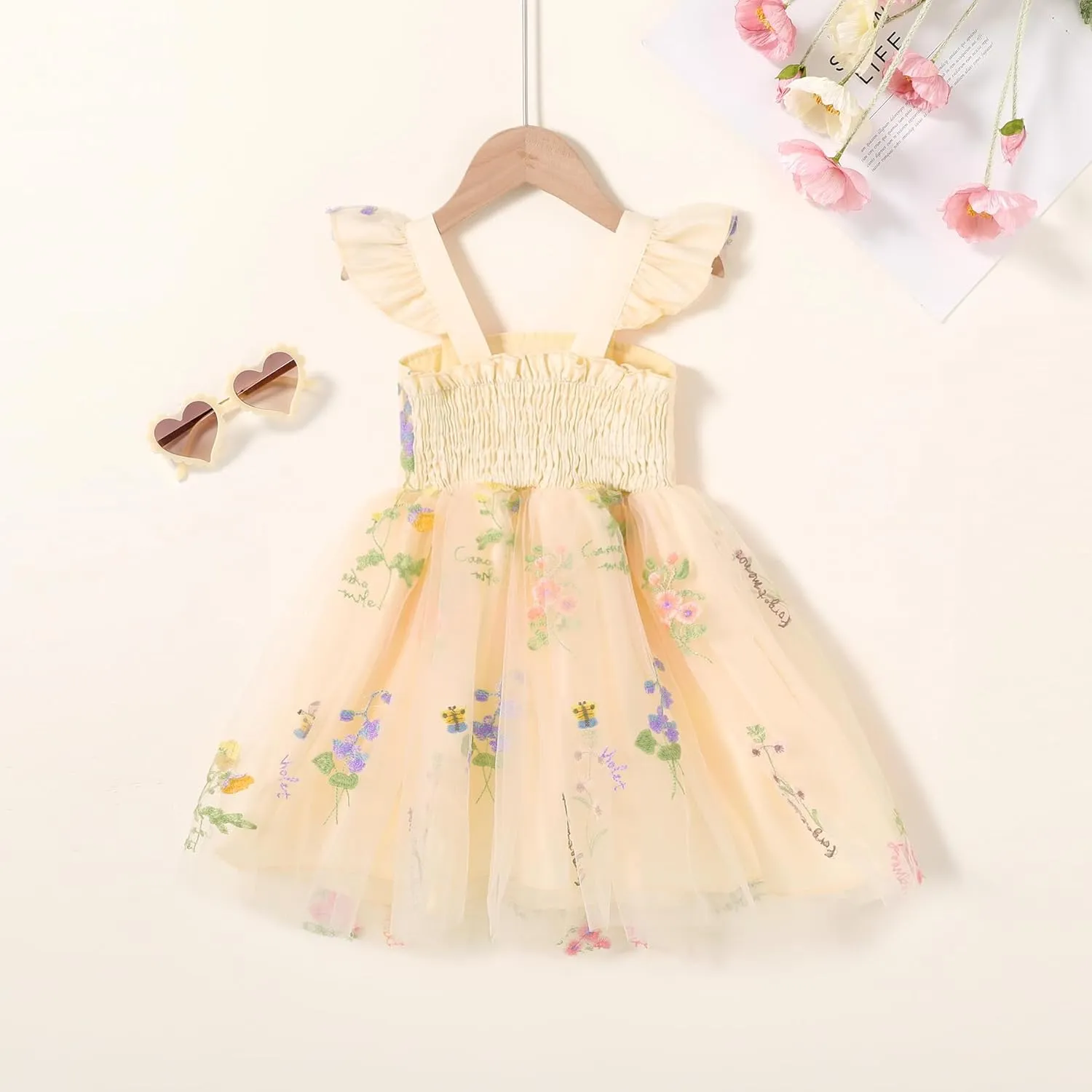 YOUNGER TREE Toddler Girl Tutu Dress Tulle Summer Dresses Party Princess Sundress for 1-6Y