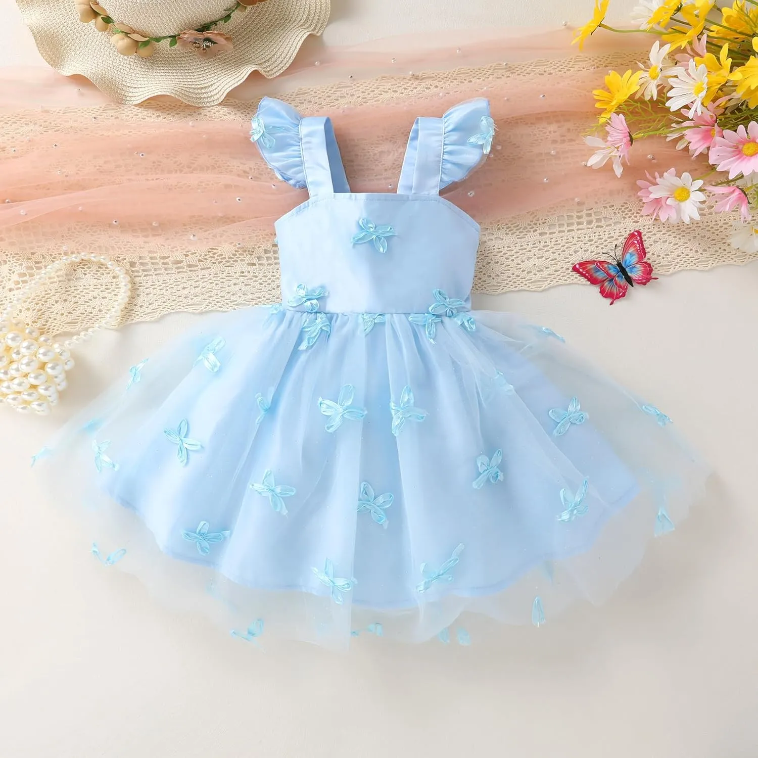 YOUNGER TREE Toddler Girl Tutu Dress Tulle Summer Dresses Party Princess Sundress for 1-6Y