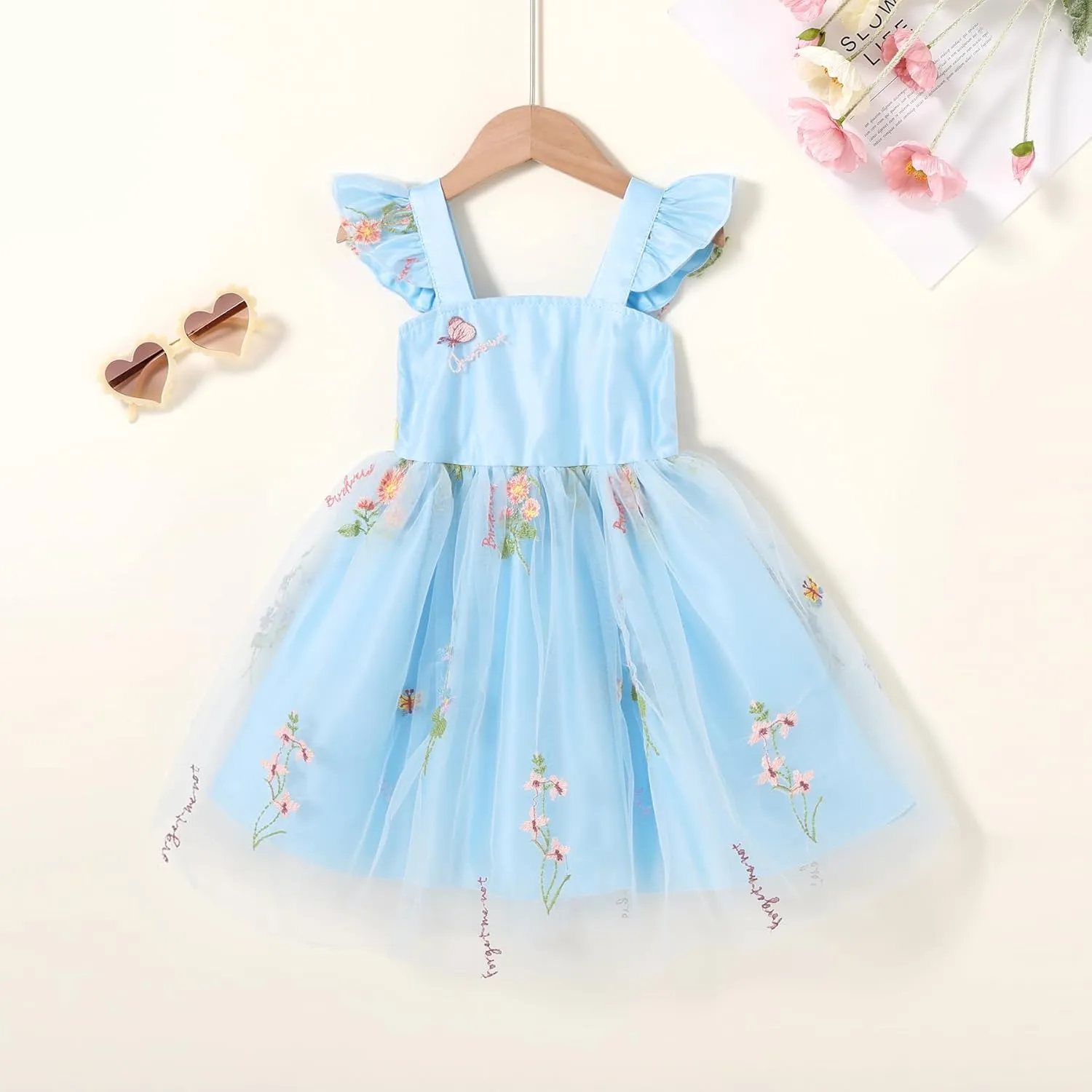 YOUNGER TREE Toddler Girl Tutu Dress Tulle Summer Dresses Party Princess Sundress for 1-6Y