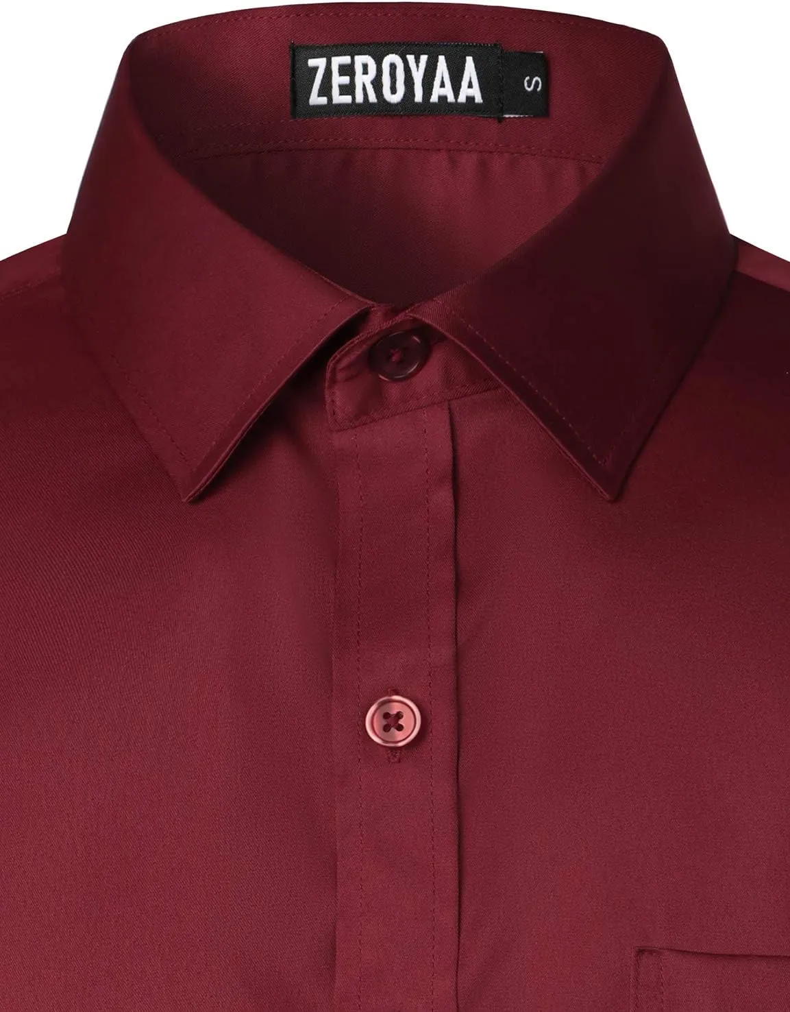 ZEROYAA Men's Urban Stylish Casual Business Slim Fit Long Sleeve Button Up Dress Shirt with Pocket