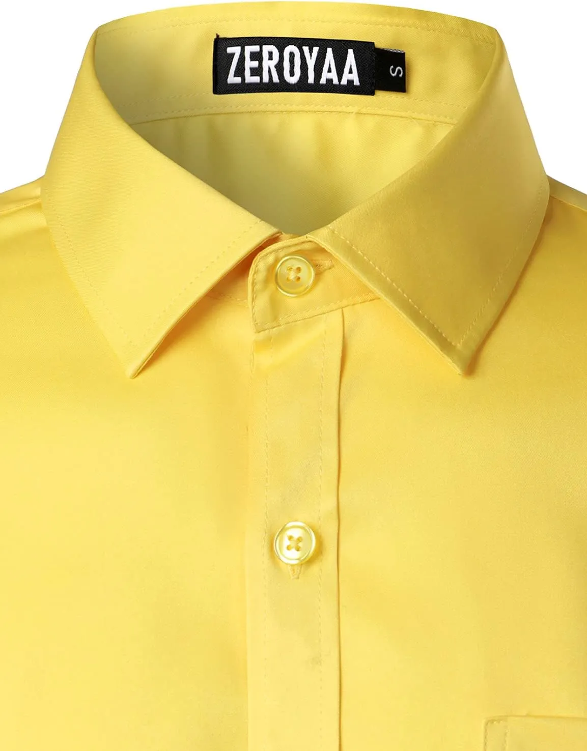 ZEROYAA Men's Urban Stylish Casual Business Slim Fit Long Sleeve Button Up Dress Shirt with Pocket