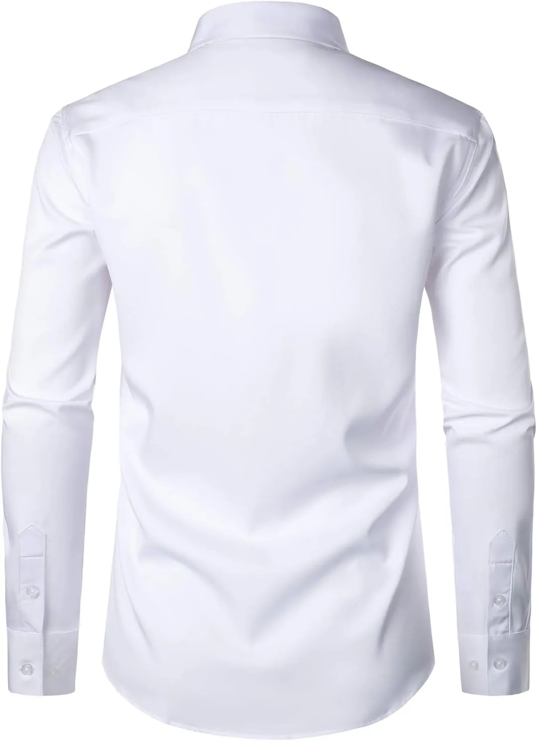 ZEROYAA Men's Urban Stylish Casual Business Slim Fit Long Sleeve Button Up Dress Shirt with Pocket