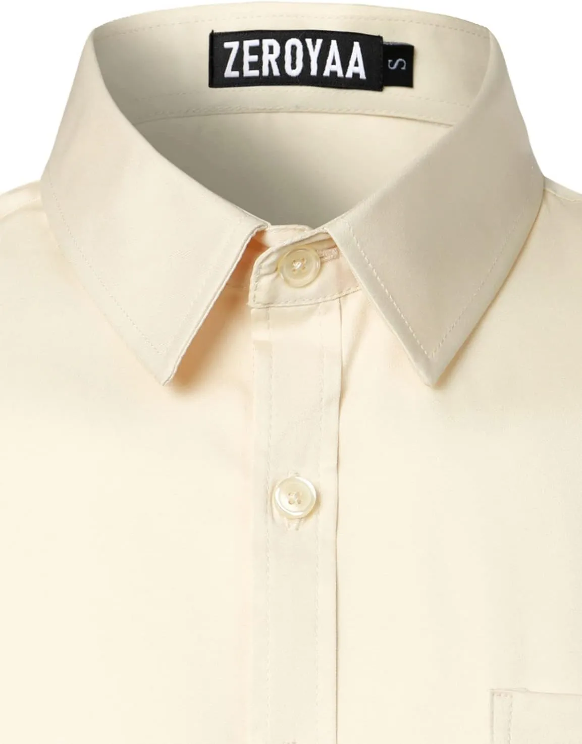 ZEROYAA Men's Urban Stylish Casual Business Slim Fit Long Sleeve Button Up Dress Shirt with Pocket