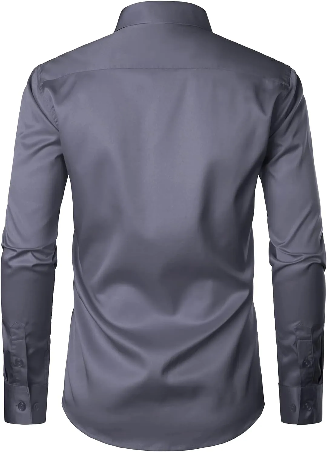 ZEROYAA Men's Urban Stylish Casual Business Slim Fit Long Sleeve Button Up Dress Shirt with Pocket