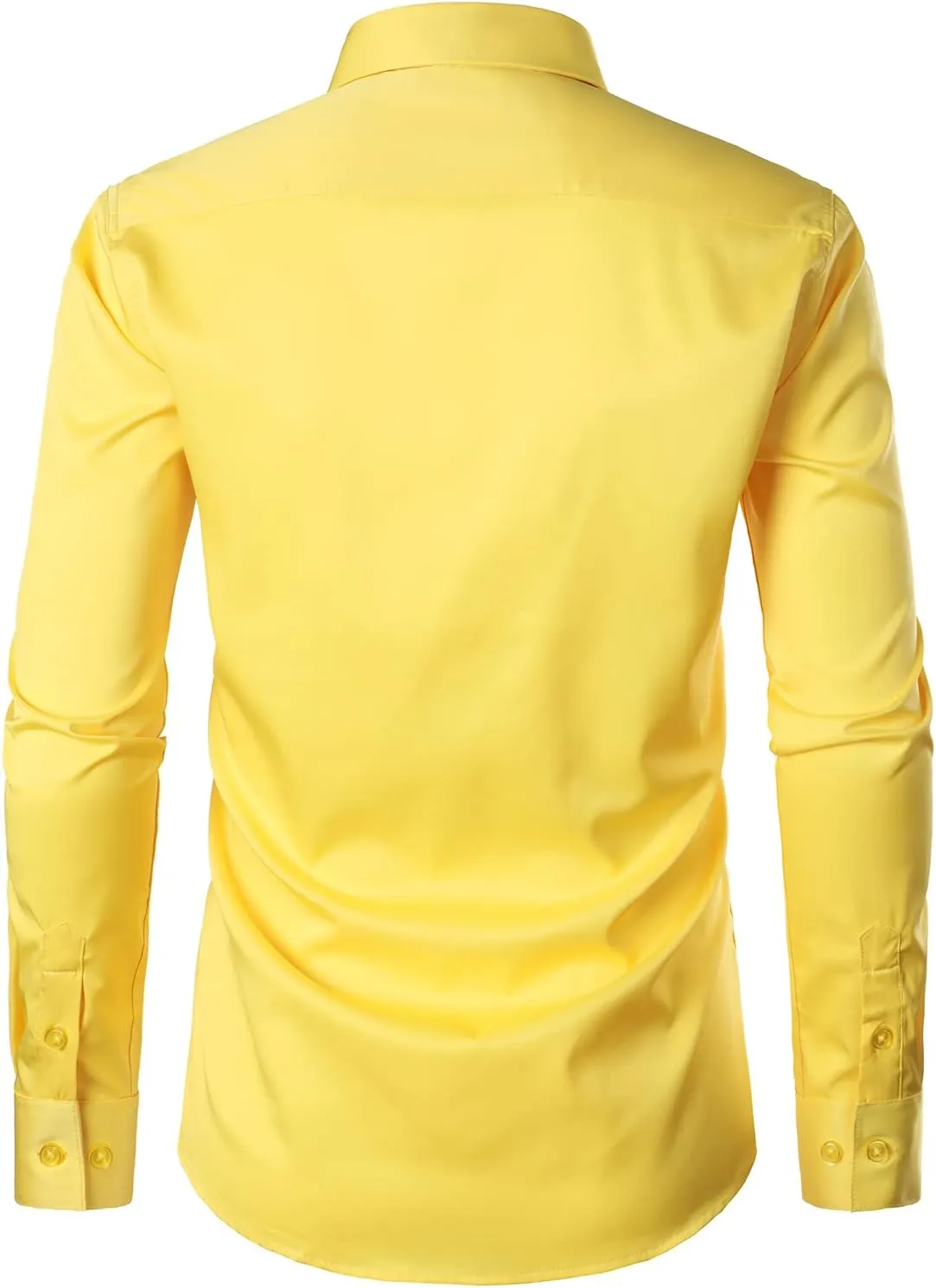 ZEROYAA Men's Urban Stylish Casual Business Slim Fit Long Sleeve Button Up Dress Shirt with Pocket
